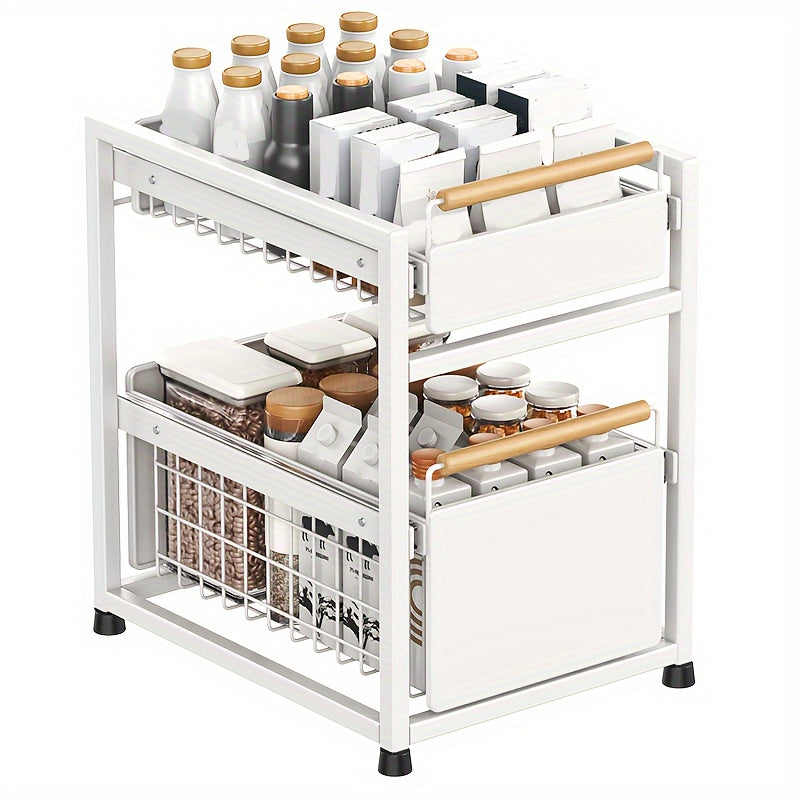 1 x Sliding Pull Out Drawer for Kitchen Cabinets - Sliding Cookware Organizer