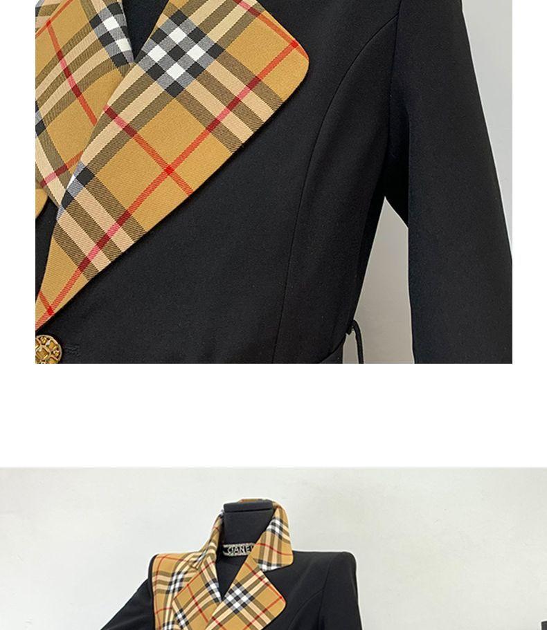 New Fashion Long Patchwork Coat Windbreaker 1024031213