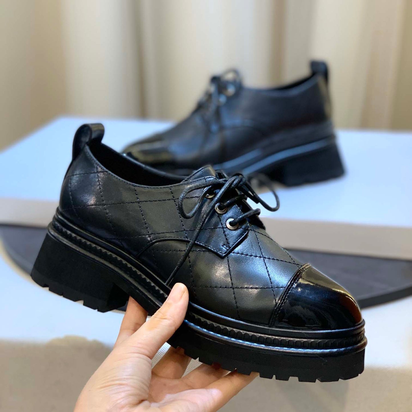 2023 autumn and winter new products Paris catwalk style rhombic chunky heel boots series XC1523081703