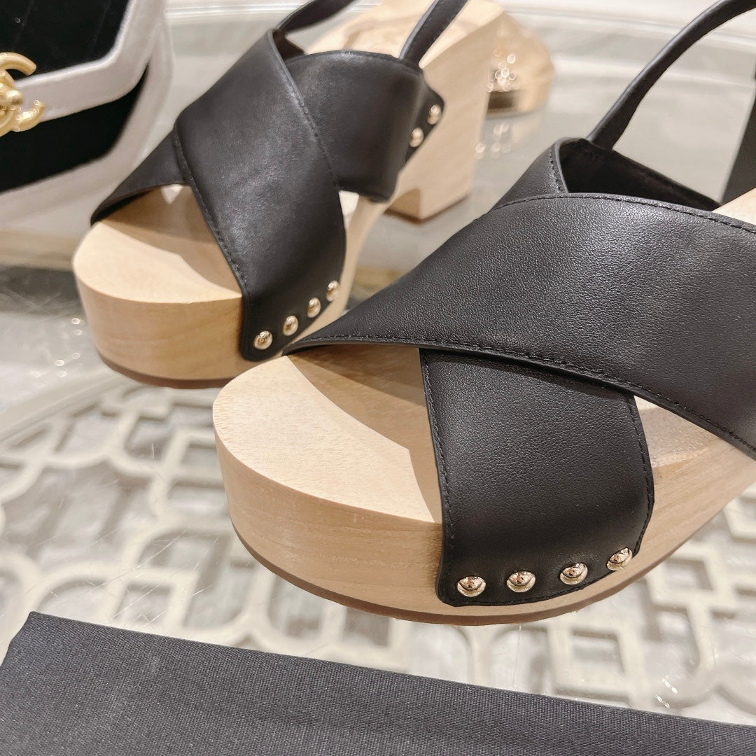 CNL24ss wood grain platform sandals 0724071707