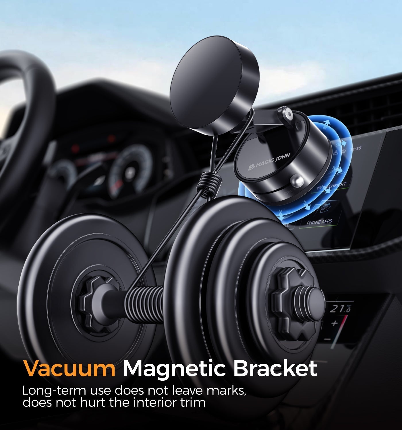 Upgraded Magnetic Phone Holder with 360° Rotation, Strong Magnet, Foldable and Portable Design