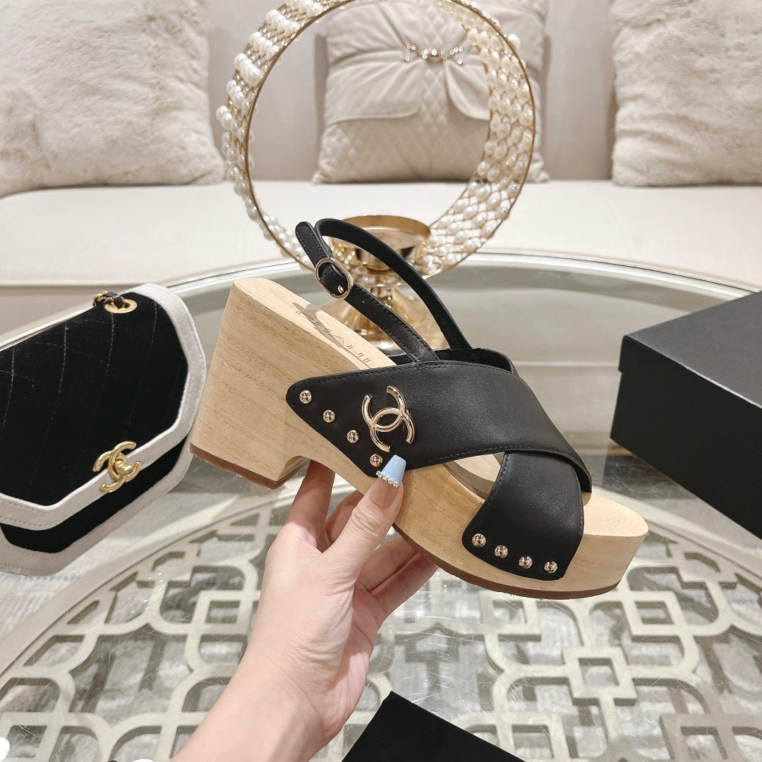 CNL24ss wood grain platform sandals 0724071707