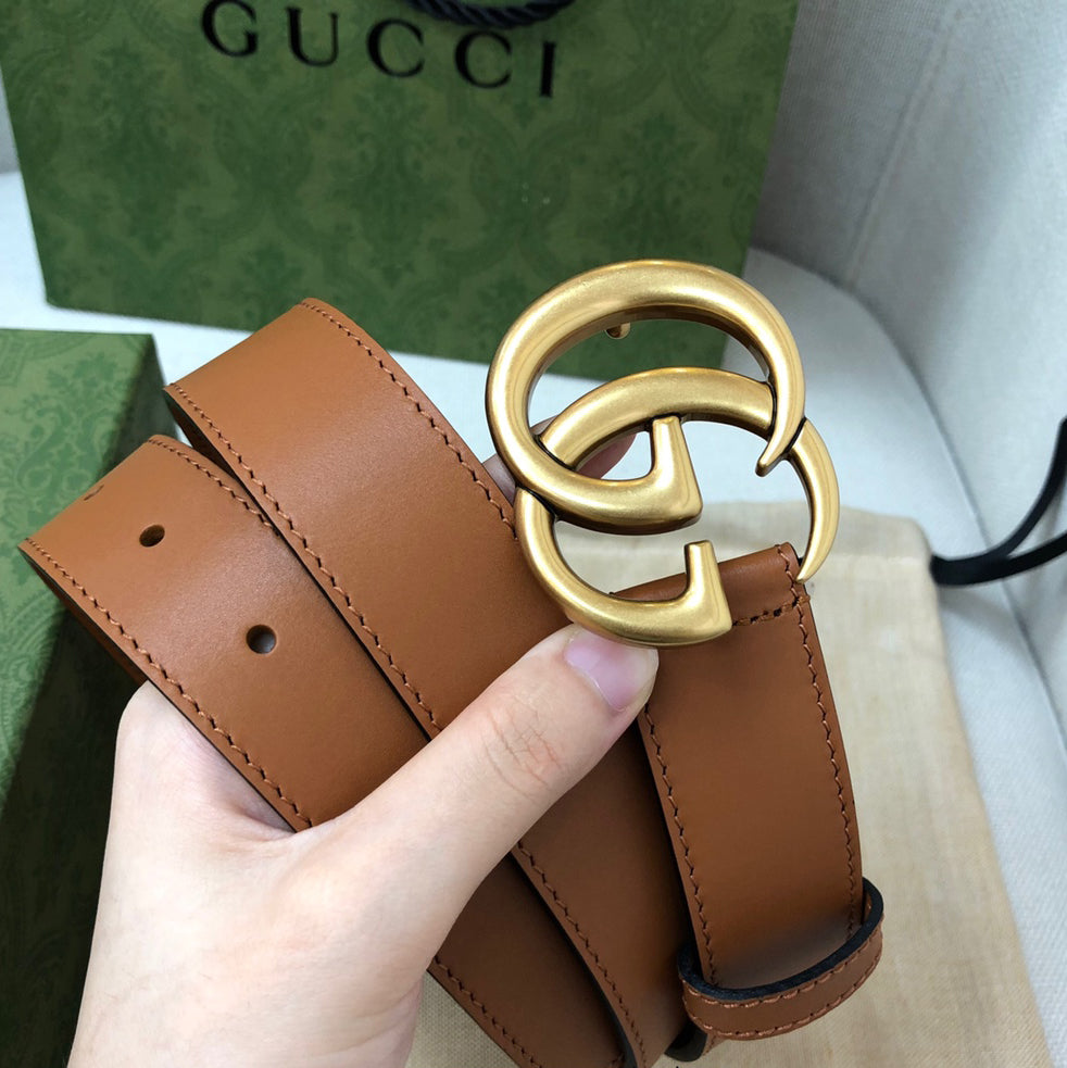 Classic Ancient Gold Buckle Simple Belt