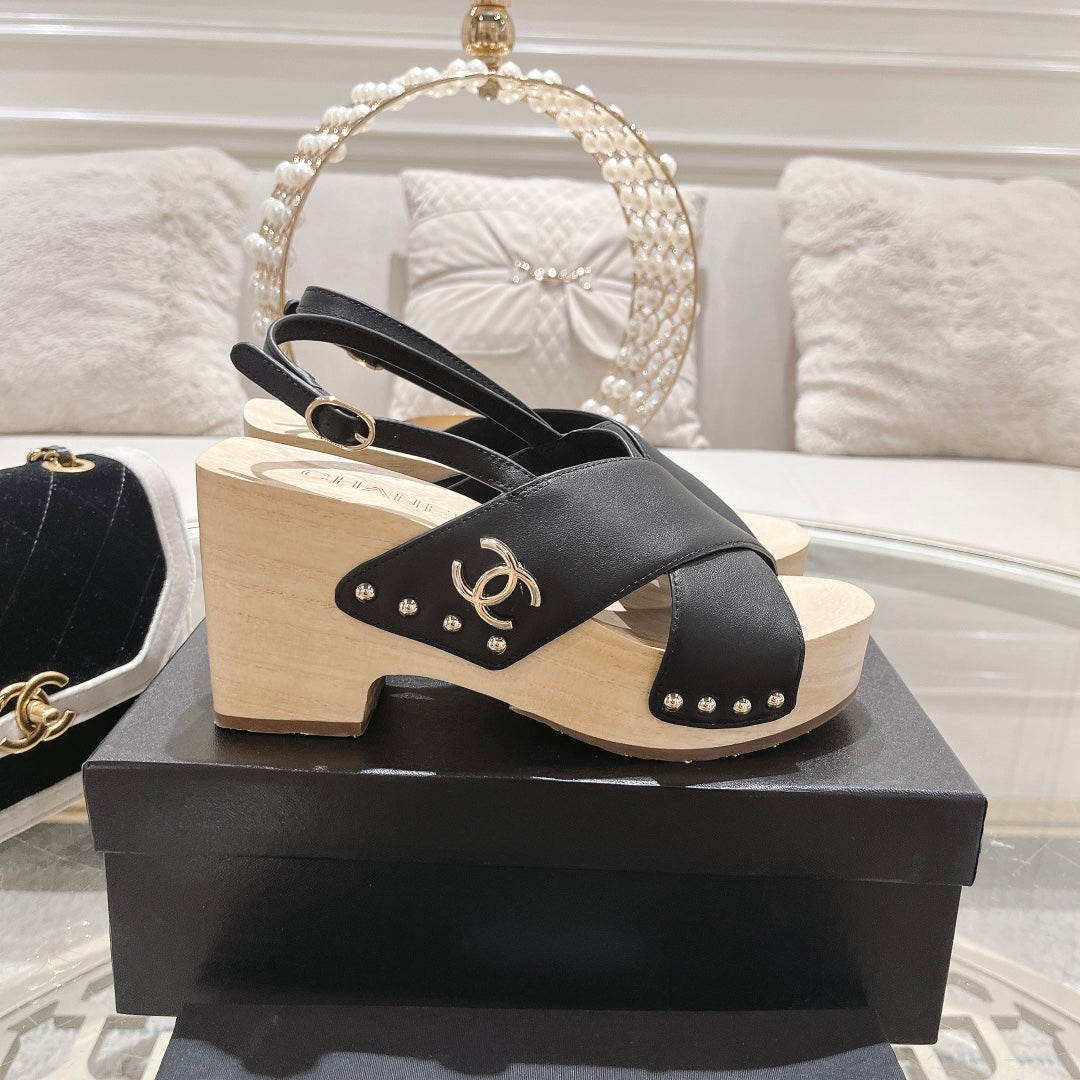 CNL24ss wood grain platform sandals 0724071707