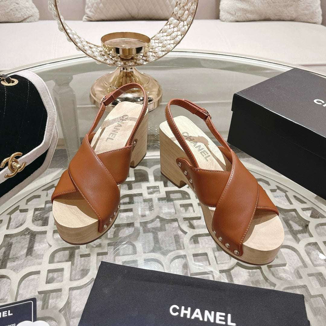 CNL24ss wood grain platform sandals 0724071707