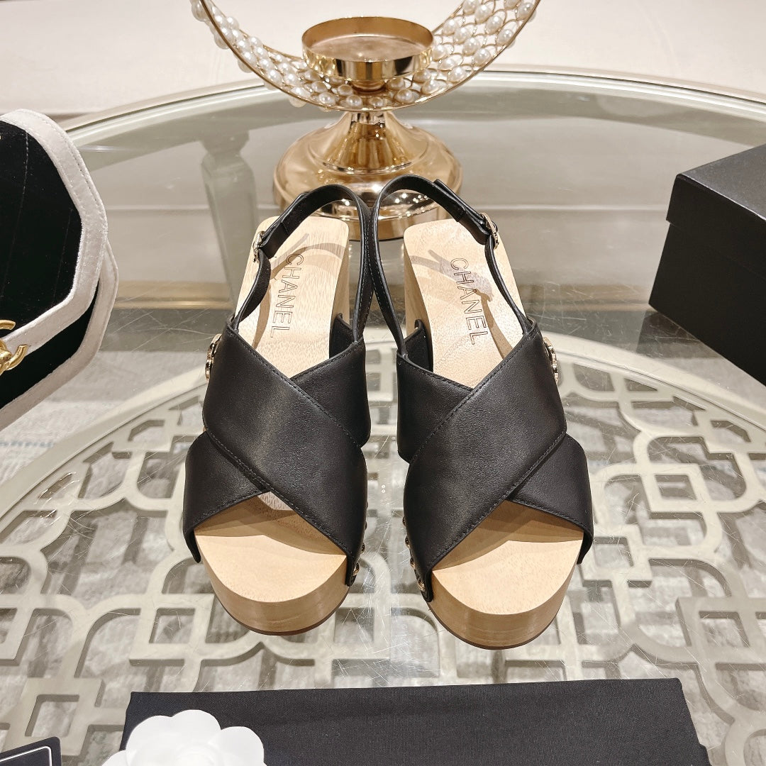 CNL24ss wood grain platform sandals 0724071707