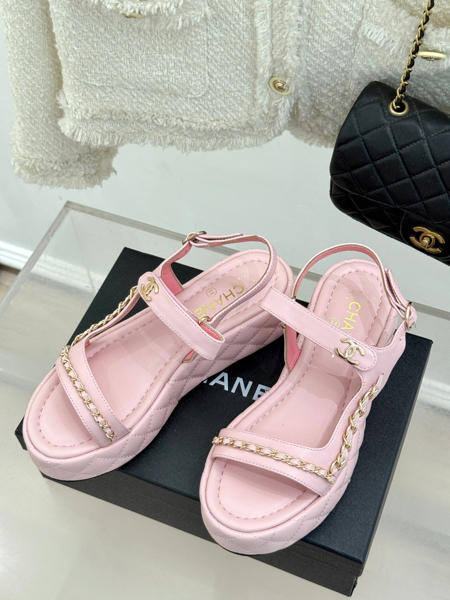 CNL Diamond chain thick-soled platform sandals 0725031110