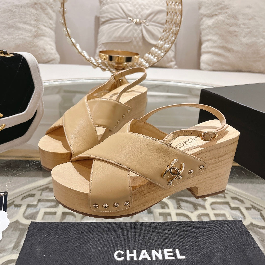CNL24ss wood grain platform sandals 0724071707