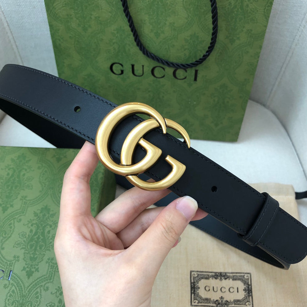 Classic Ancient Gold Buckle Simple Belt
