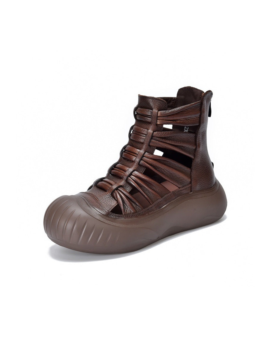 Handmade Breathable Wide Toe Box Boots Sandals