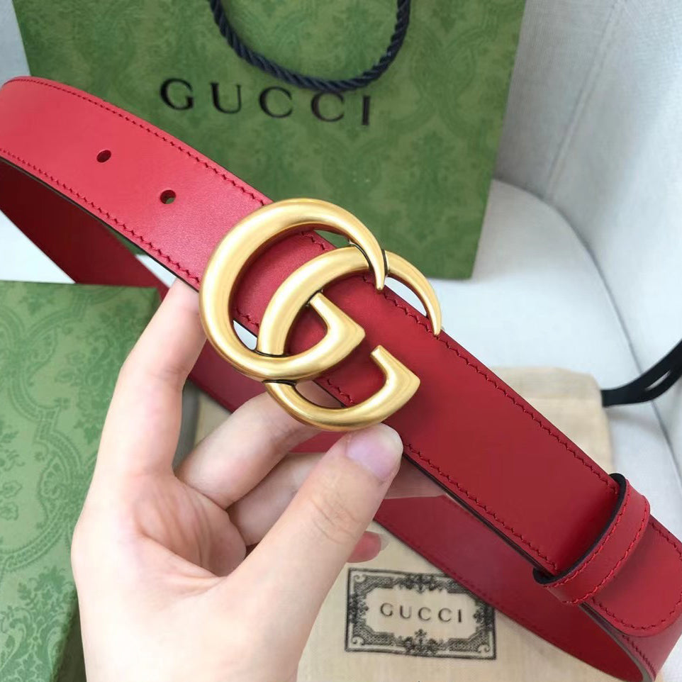 Classic Ancient Gold Buckle Simple Belt