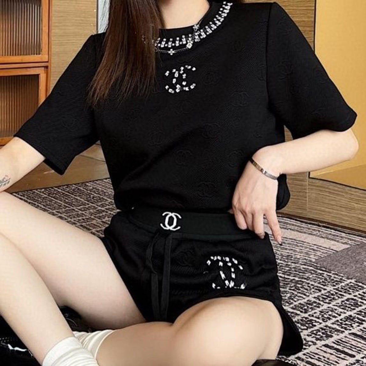Fashion Trend Short Sleeve Shorts Set PD10041323