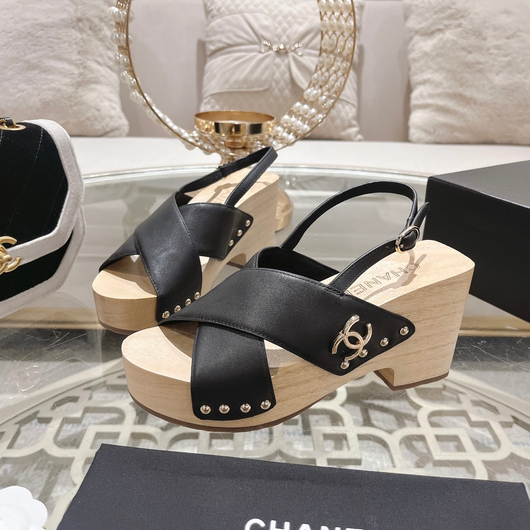 CNL24ss wood grain platform sandals 0724071707
