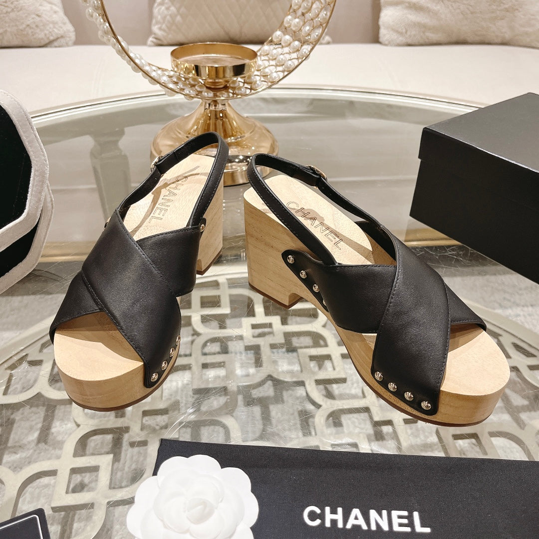 CNL24ss wood grain platform sandals 0724071707