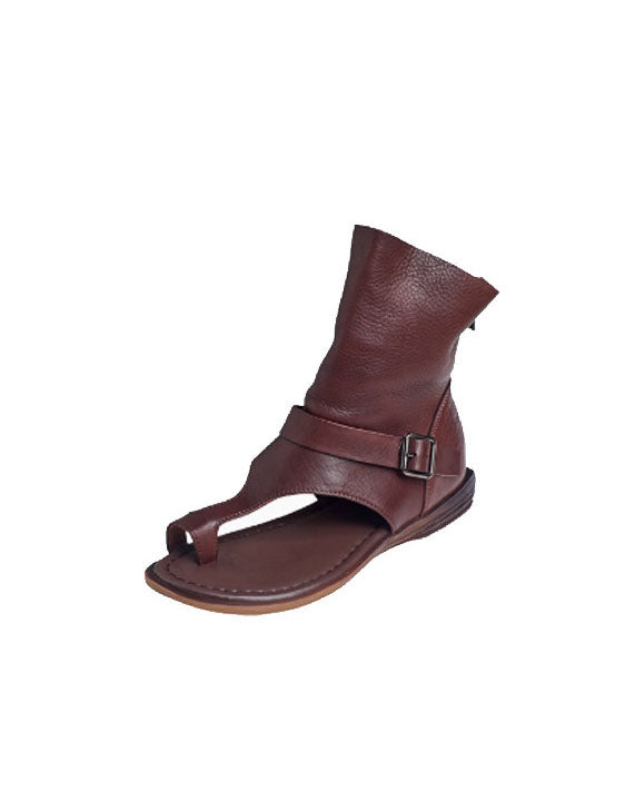 Handmade Genuine Leather Retro Flat Roman Sandals