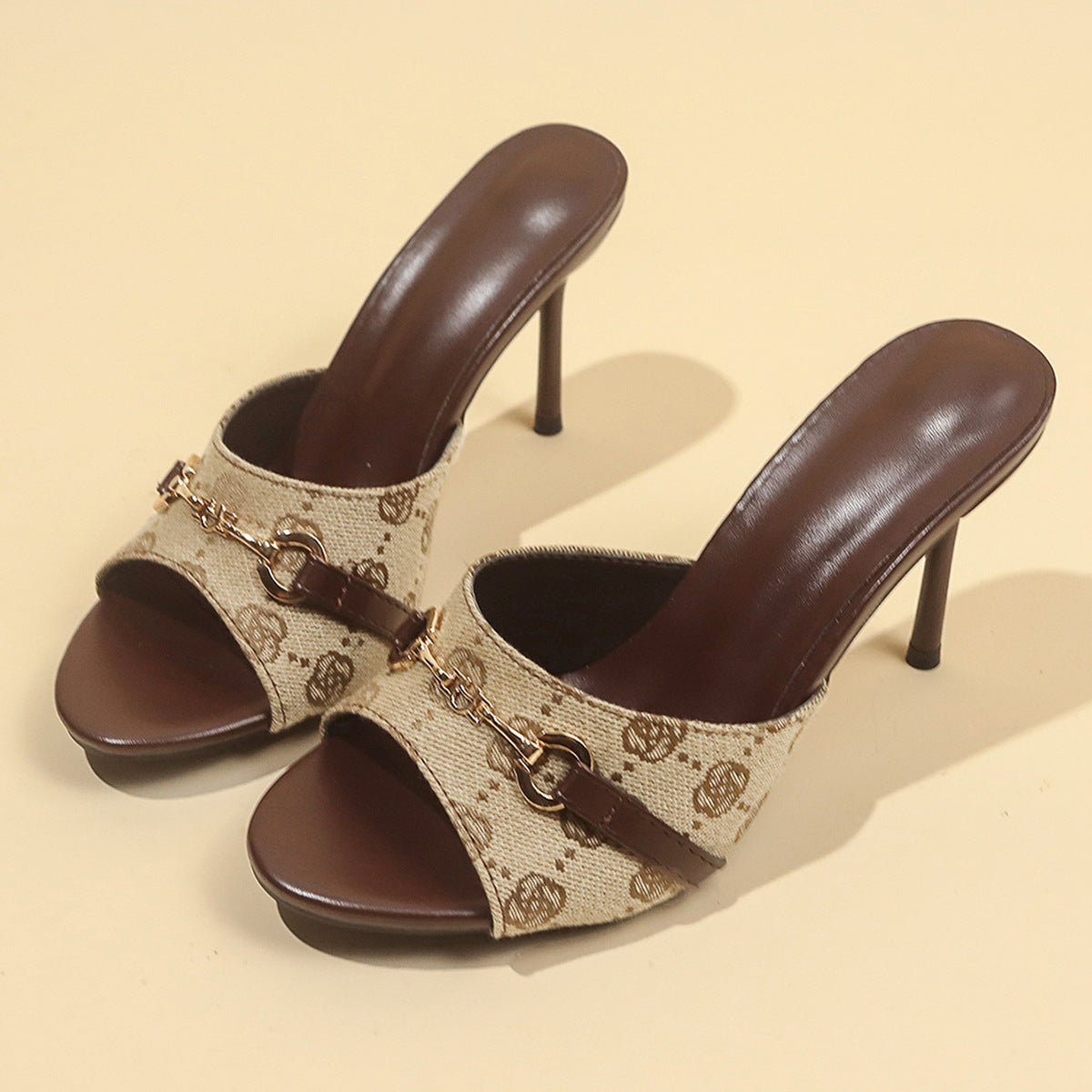Pointed Toe Printed High Heel Sandals For Women 1025073007