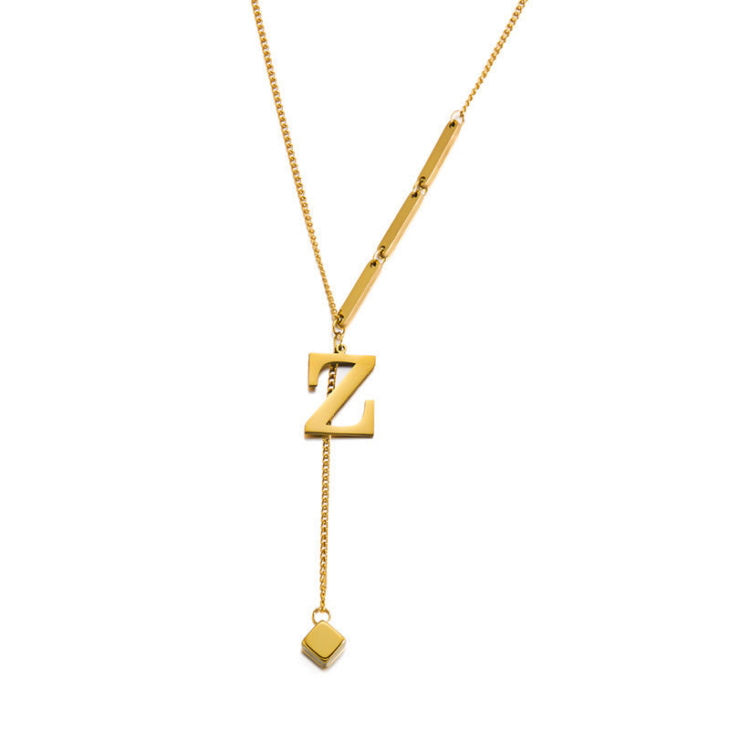 Titanium steel letter necklace 2025081112
