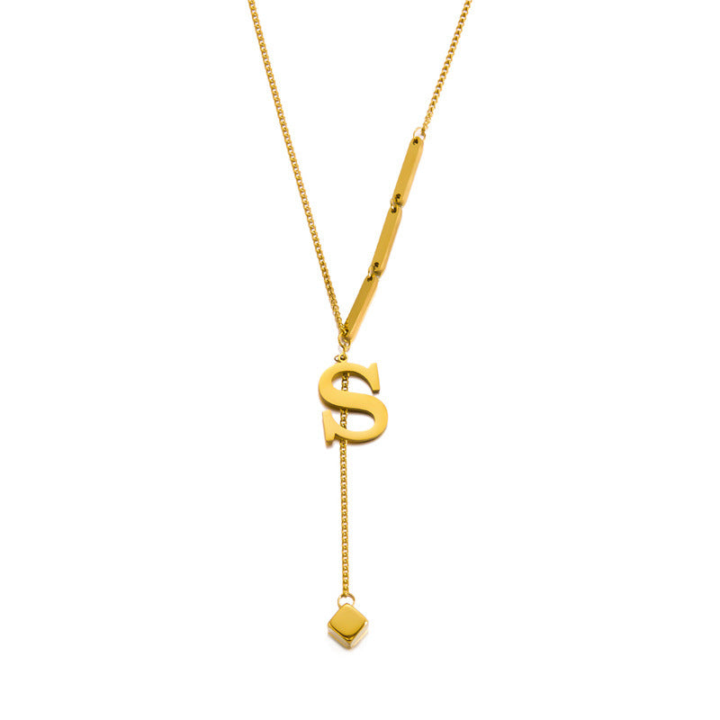 Titanium steel letter necklace 2025081112