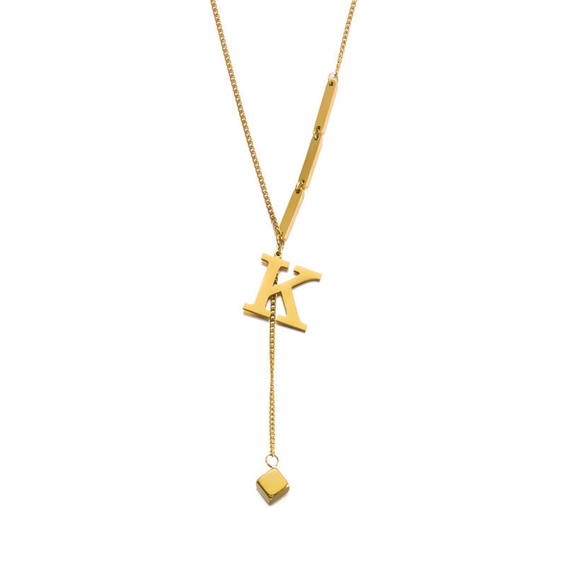 Titanium steel letter necklace 2025081112