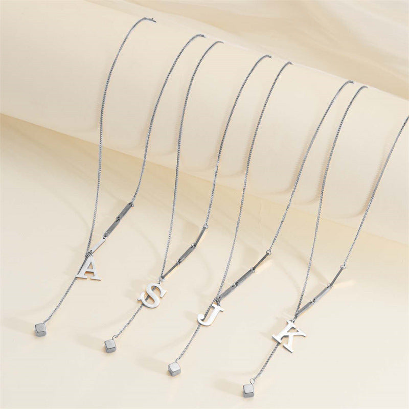 Titanium steel letter necklace 2025081112