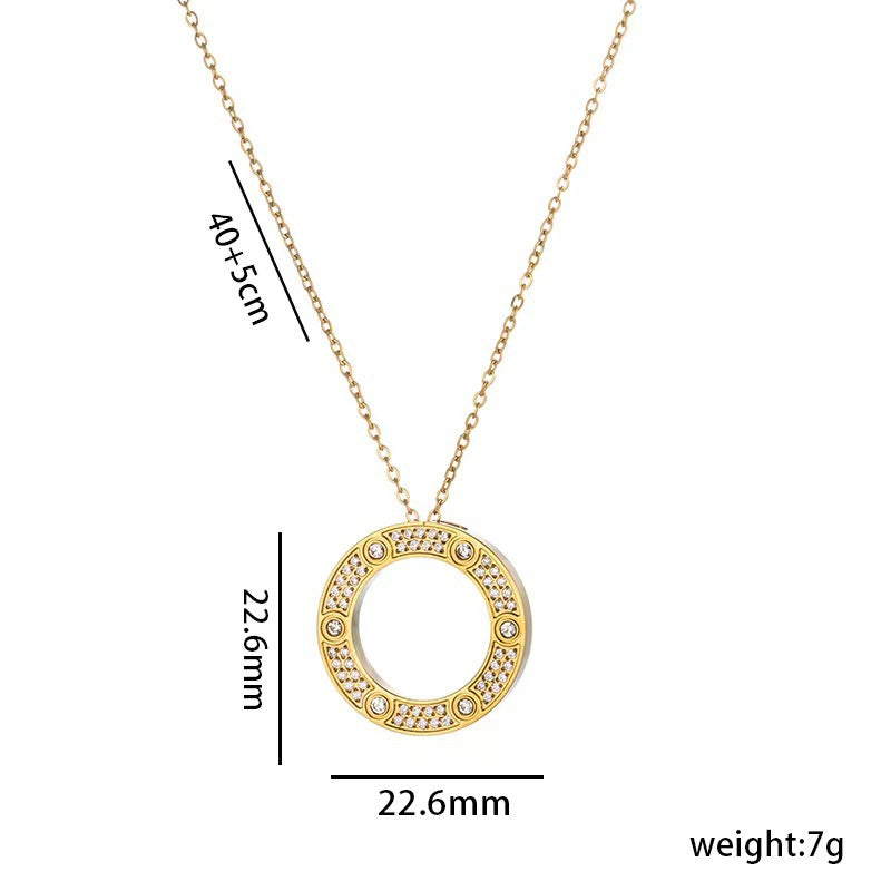 A round titanium steel light luxury necklace 2025081205