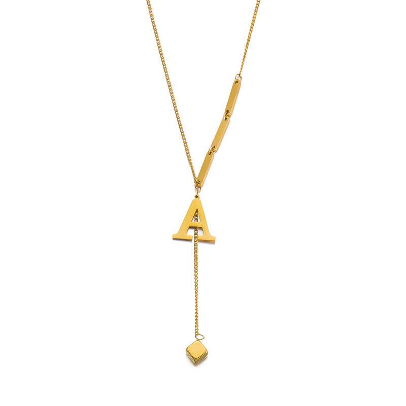 Titanium steel letter necklace 2025081112