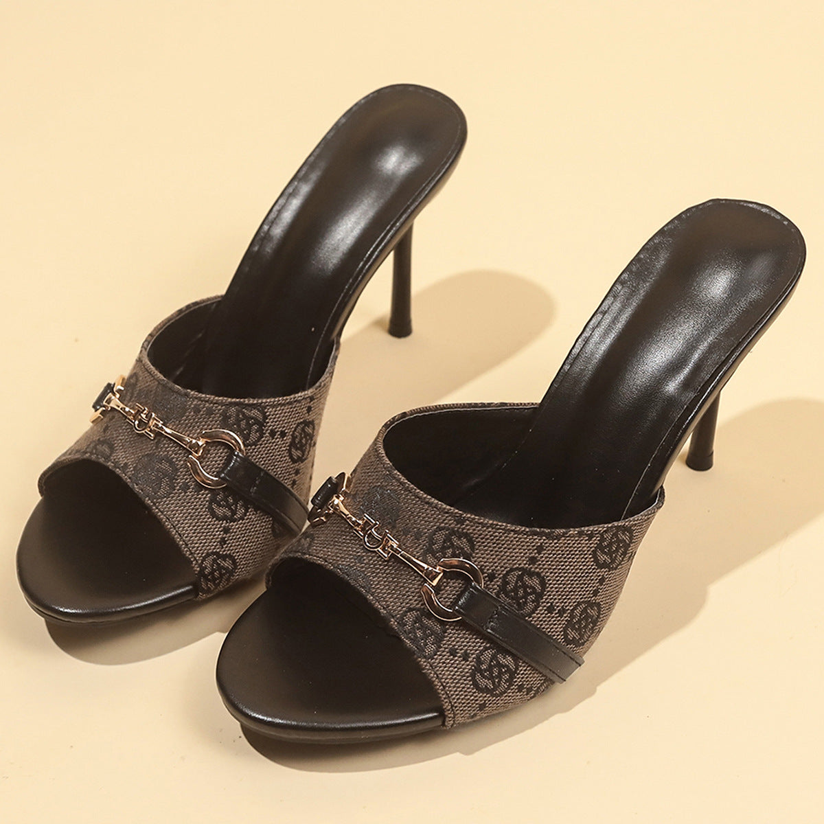 Pointed Toe Printed High Heel Sandals For Women 1025073007