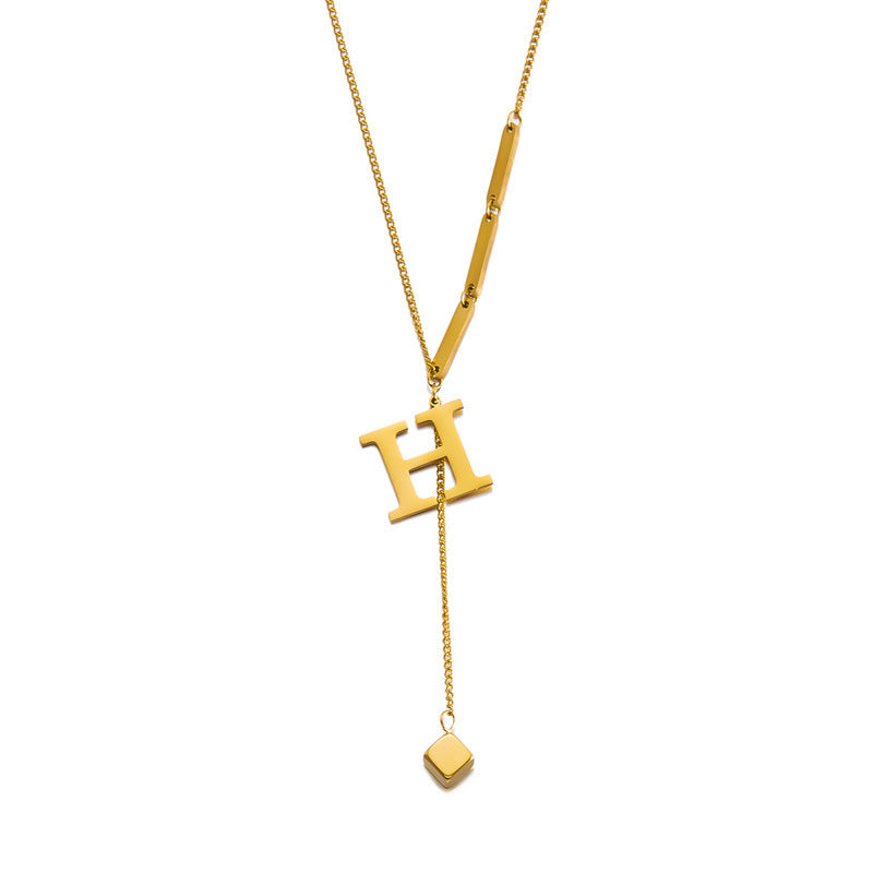 Titanium steel letter necklace 2025081112