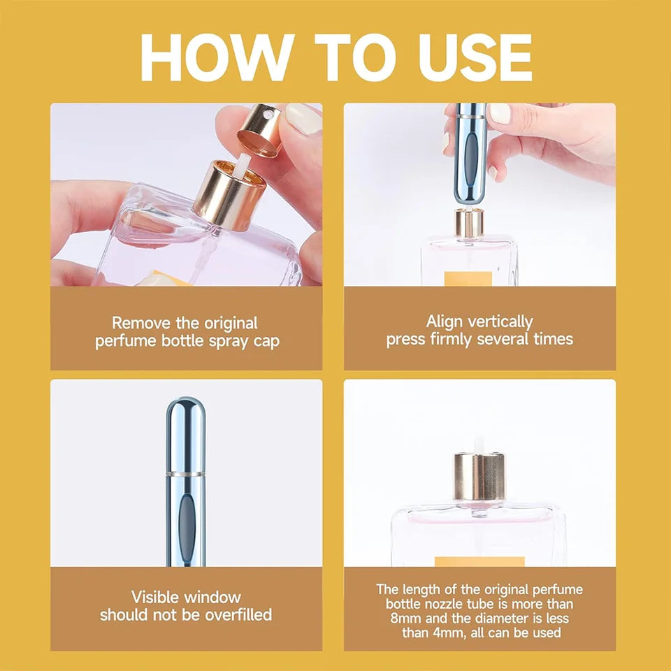 1/3/4/5 PCS mini refillable perfume portable atomizer bottle