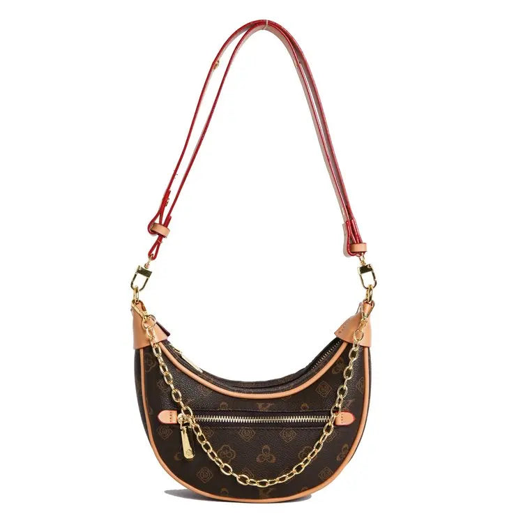 Light luxury crocodile embossed crescent-shaped bag 2025073122
