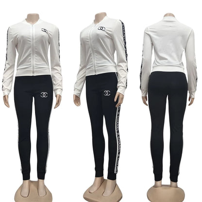 Fashion Printed Sporty Casual Two-piece Set 1024022617