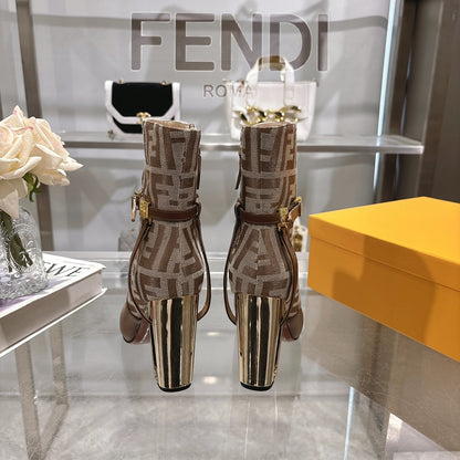 FD Round toe leather Delfina boots 1824111503