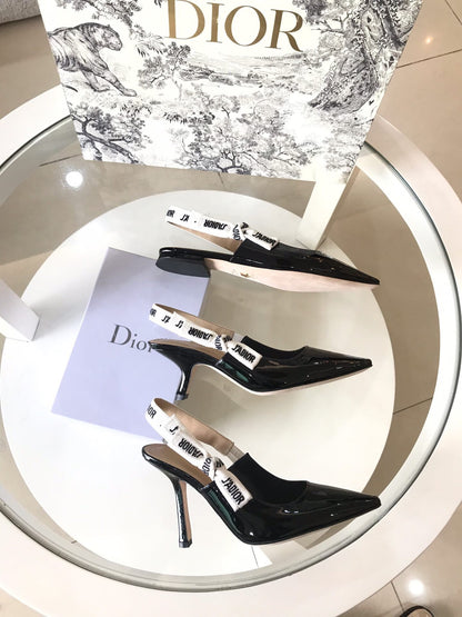 Dio Pointed bow letter ribbon slingback slingback shoes 0724070401