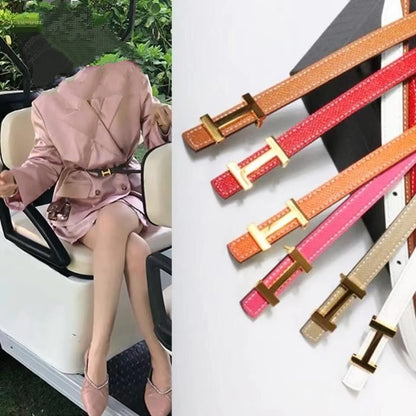 New H Family Leather Fine Belt 1024032019