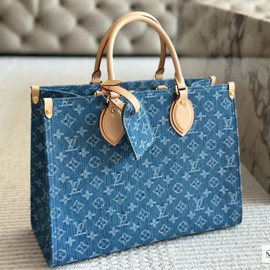 Fashion and versatile denim large capacity handbag 1024032228