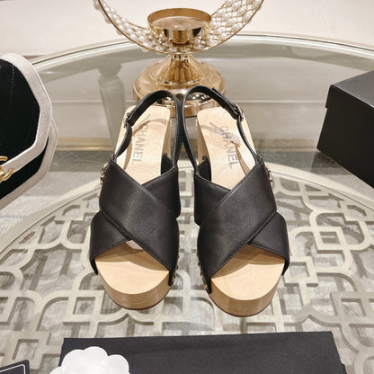 CNL24ss wood grain platform sandals 0724071707