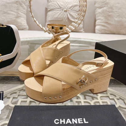 CNL24ss wood grain platform sandals 0724071707