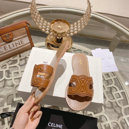 CLN Fashion Leather Flat Slippers 0725041401
