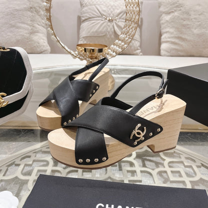 CNL24ss wood grain platform sandals 0724071707