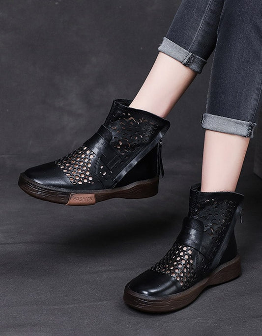 Handmade Summer Hollow Retro Ankle Boots 41