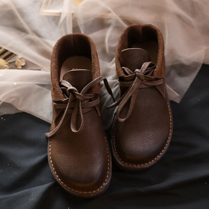 Soft Leather Comfortable Handmade Retro Flat Walking Shoes