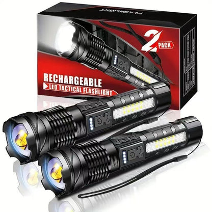 Telescopic zoom strong light aluminum alloy waterproof flashlight