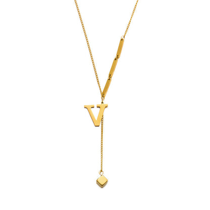 Titanium steel letter necklace 2025081112