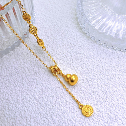 Auspicious character gourd necklace 2025081209