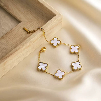 Five-leaf flower lucky chain bracelet 2025081114