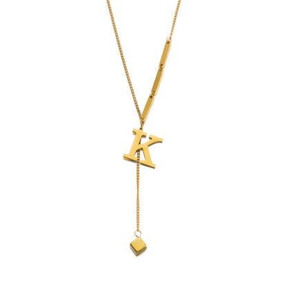 Titanium steel letter necklace 2025081112