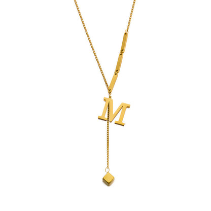 Titanium steel letter necklace 2025081112