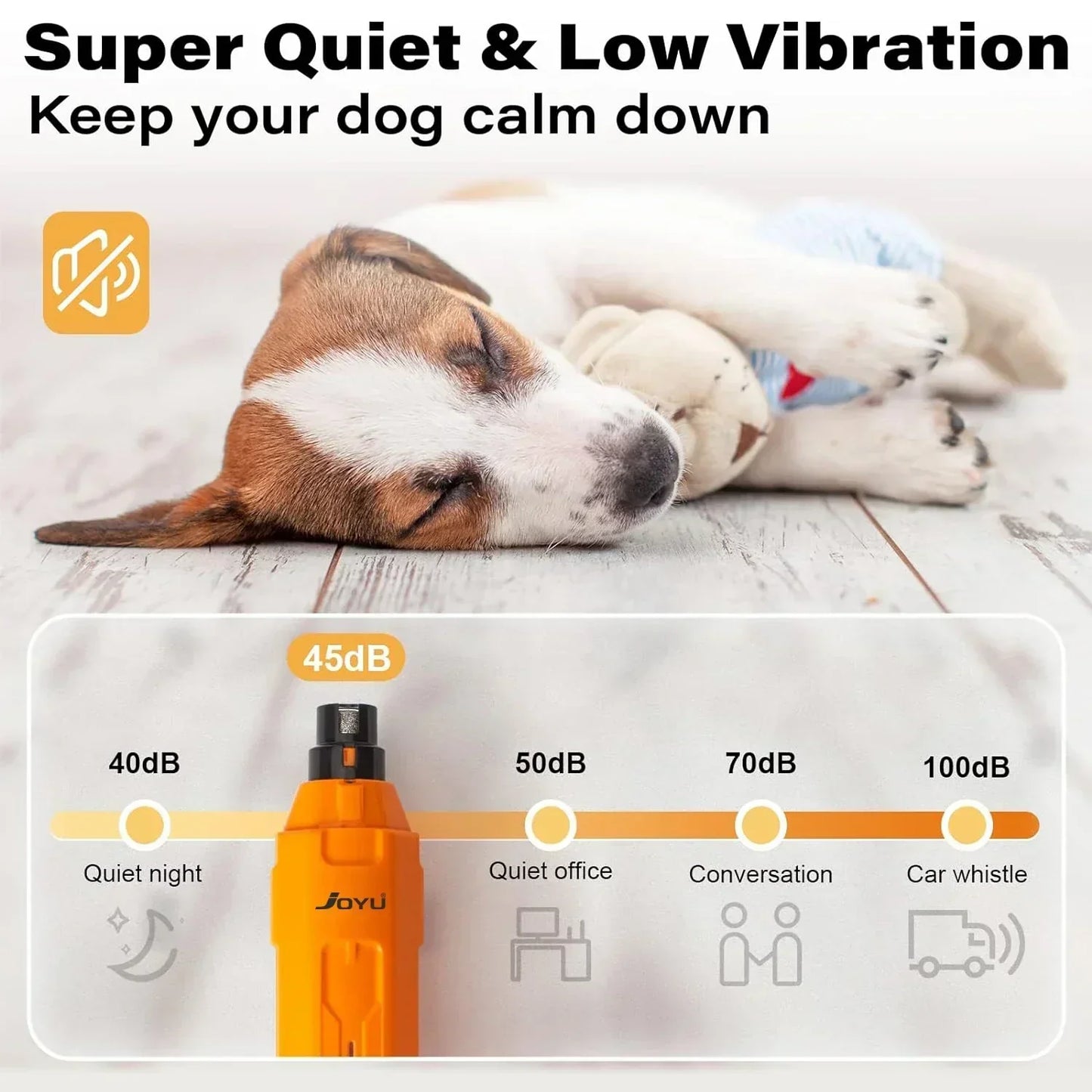 Electric Dog Nail Grinder | 6 Speeds | Ultra Quiet & Rechargeable | Painless Grooming