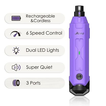 Electric Dog Nail Grinder | 6 Speeds | Ultra Quiet & Rechargeable | Painless Grooming