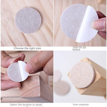 72 piece self-adhesive felt chair leg round bottom anti slip pad set